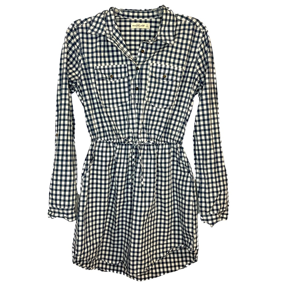 Abercrombie & Fitch Button Down Gingham Dress With Pockets